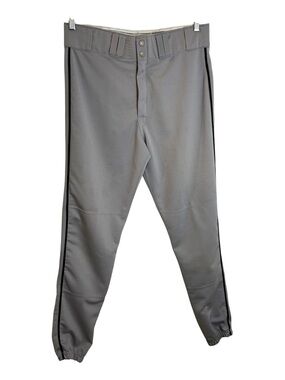 Easton Grey Youth Baseball Pants Size Medium Vintage Piped Side Stripe